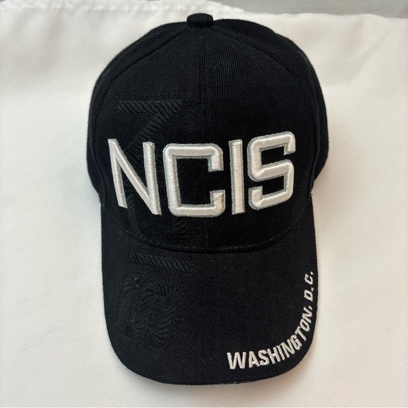 NCIS Embroidered Cap Washington DC Black Silver Unisex Hat Adjustable I ❤️ DC - Picture 2 of 13